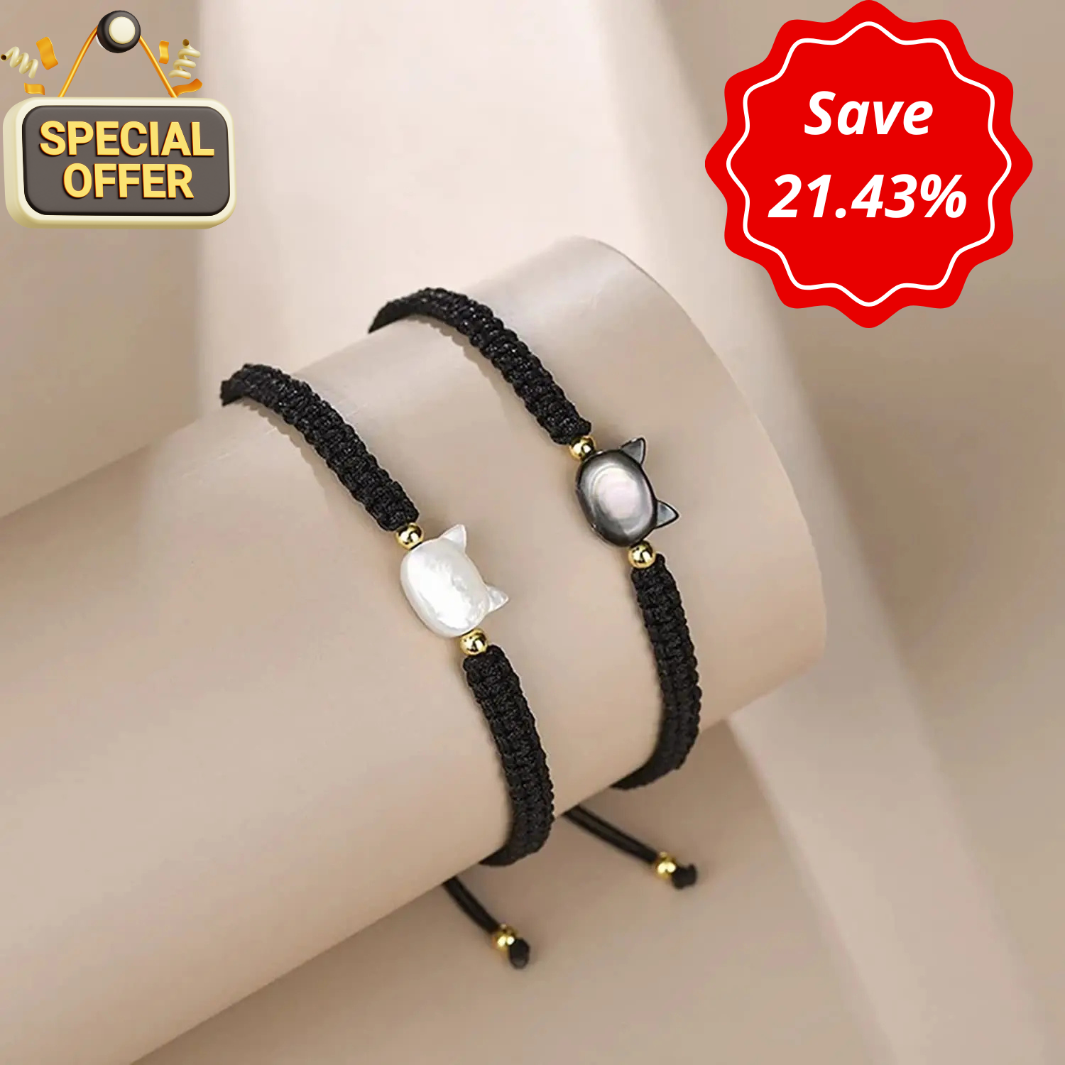 Celestial Cat Couple Bracelet