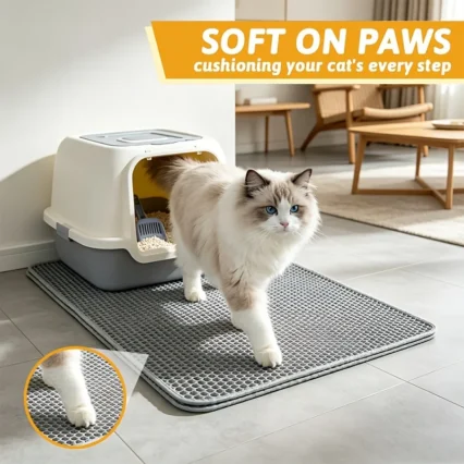 Cat Litter Mat Double-Layer Classic Honeycomb Litter Trapping Urine Proof Easy Clean Floor Protector Pad Litter Box Sand Stopper