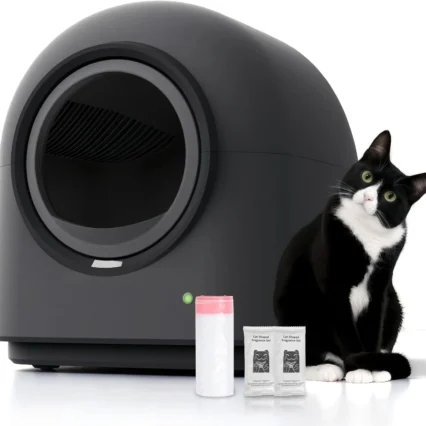 Self-Cleaning Litter Box Automatic Electronic Hands-Free Smart Robot self Cleaning Litter Box - Safe Anti-Pinch,with Deodorizer and Liner and Litter Mat for Multiple Cats