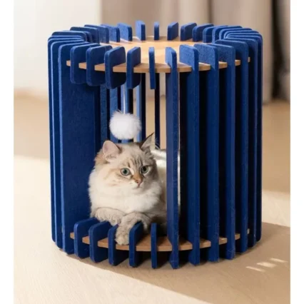 Large Semi Closed Lotus Felt Pet Cave All Season Universal Bird Cage Cat Bed Toy Nest for Cats Pet Supplies