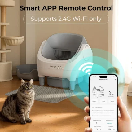 Open Top Automatic Self Cleaning Cat Litter Box,App Control&Safety Sensors, Custom