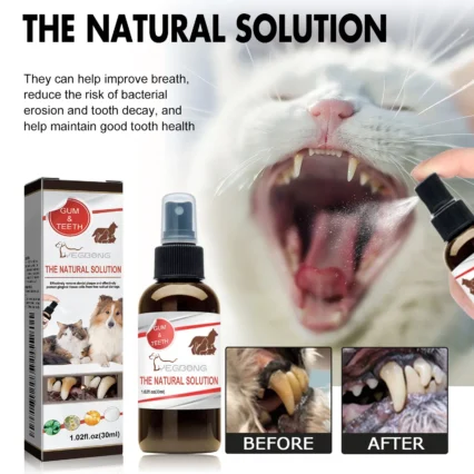 Pet Dental Care Spray for Dogs Cats Bad Breath Eliminator Hygiene Spray Tartar Plaque Control Fresh Breath Natural Formula 30ml