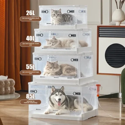 Pet Atomizer Oxygen Inhalation Box Cough Atomization Folding Breathable Cat Cage Special Oxygen Inhalation Box