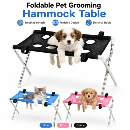 Portable Pet Grooming Bath Hammock Stand Foldable Adjustable Cat Dog Bathing Rack Quick Dry Mesh Grooming For Small Medium Pets