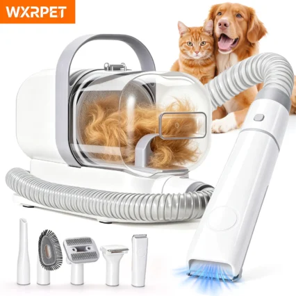 5 IN 1 Dog Grooming Vacuum & Pet Grooming Kit with 2L Capacity Larger Pet Hair Dust Cup Dog Brush Vacuum for Pet Hair Clean