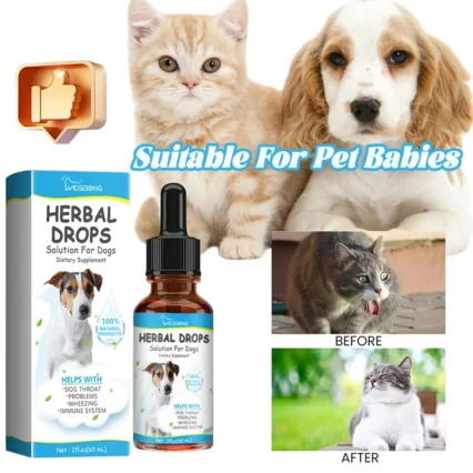 Pet Cough Herbal To Soothe Coughs Relieve Throat Discomfort Sneeze Boost Immunity Safe For Cats And Dogs