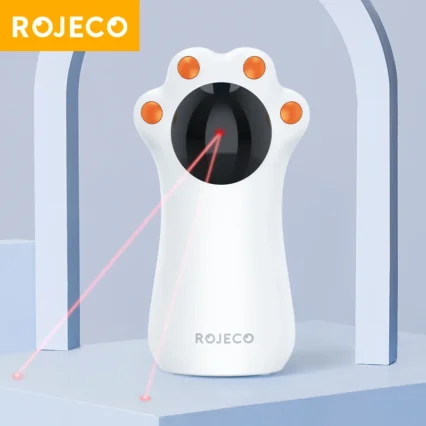 ROJECO Automatic Cat Laser Toy Interactive Intelligent Toys LED Motion Activate Pet Indoor Handheld Wireless Cat Toy Accessories