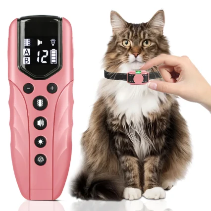 No Shock Cat Training Collar, Vibrating Cat Collar with Remote 2000ft, Beep and Vibration Collor for Cats 8-100lbs, Rechargeable
