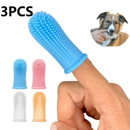 3PCS Dental Cleaning Dog Teeth Cleaning Fingertips Small Dog Toothbrush for Washing The Dog's Teeth Pet Cat Toothbrush GYS02
